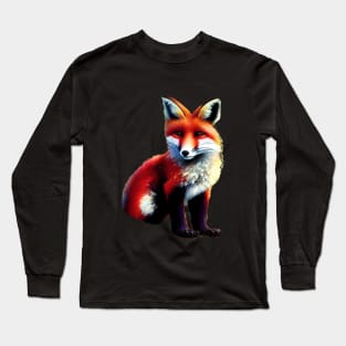 PRETTY AND CUTE FOX CUB CUT OUT Long Sleeve T-Shirt